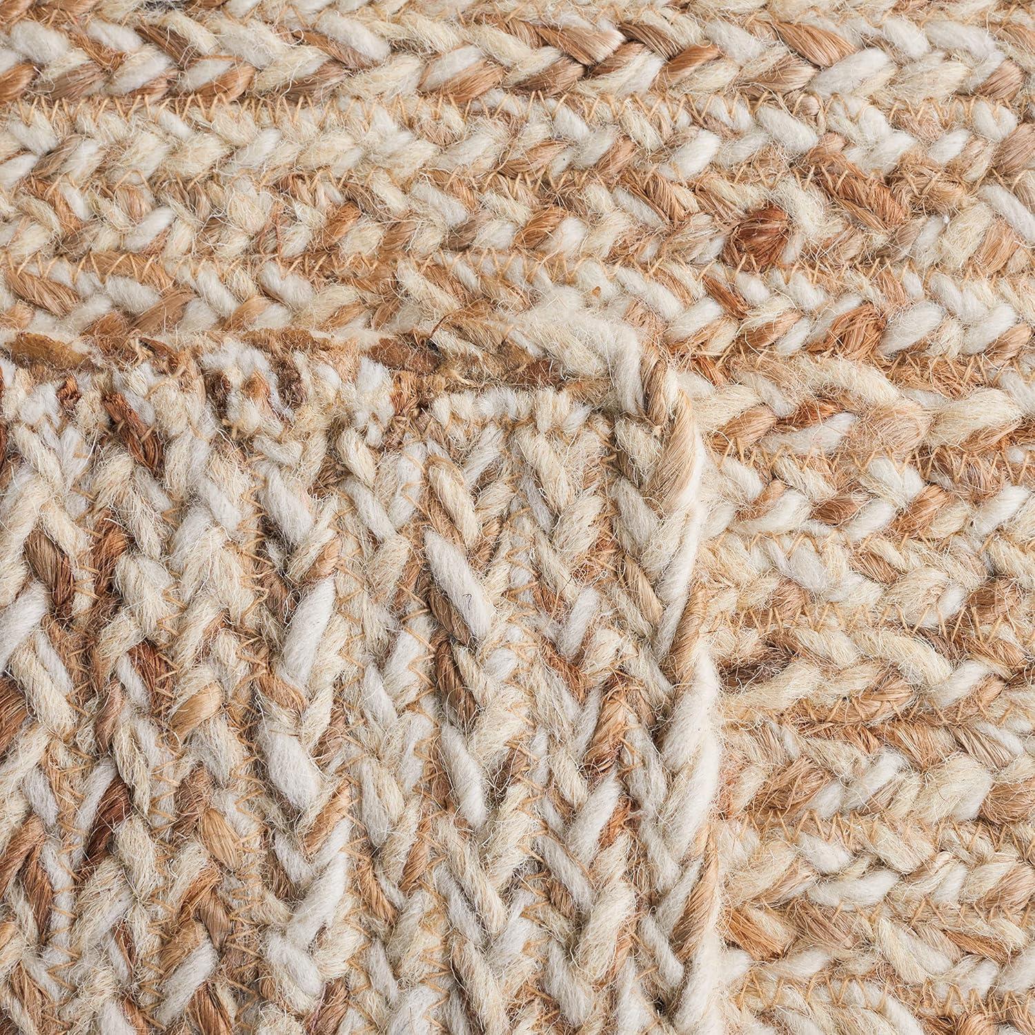 image:imageSAFAVIEH Area Rug 8x10 Natural Fiber Collection Large Black amp Natural Handmade Wool amp Jute Ideal for Living Room Bedroom Dining Space NFB950ZIvoryNatural