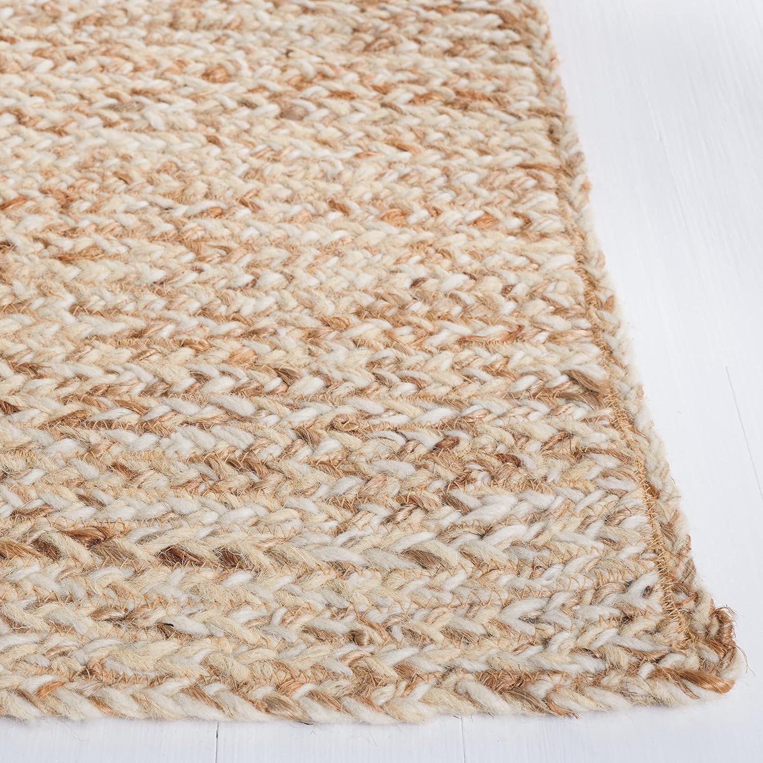 image:imageSAFAVIEH Area Rug 8x10 Natural Fiber Collection Large Black amp Natural Handmade Wool amp Jute Ideal for Living Room Bedroom Dining Space NFB950ZIvoryNatural