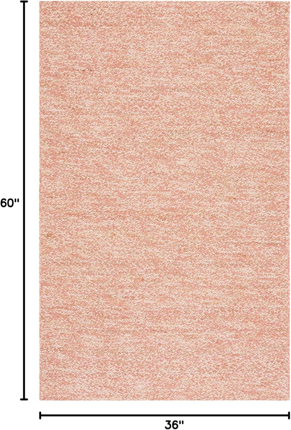 image:imageSAFAVIEH Area Rug 8x10 Natural Fiber Collection Large Black amp Natural Handmade Wool amp Jute Ideal for Living Room Bedroom Dining Space NFB950ZPinkNatural