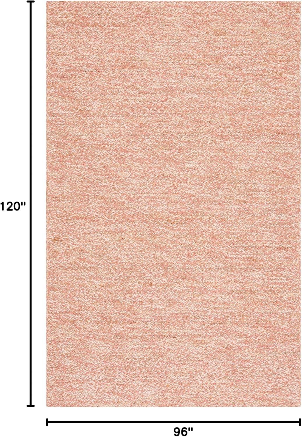 image:imageSAFAVIEH Area Rug 8x10 Natural Fiber Collection Large Black amp Natural Handmade Wool amp Jute Ideal for Living Room Bedroom Dining Space NFB950ZPinkNatural