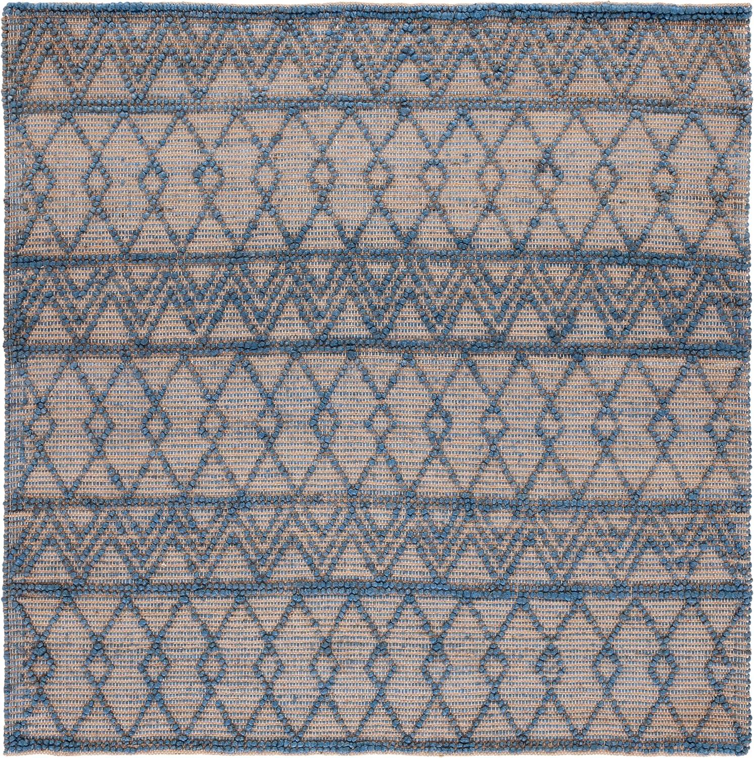 image:imageSAFAVIEH Area Rug 8x10 Natural Fiber Collection Large Blue amp Natural Handmade Flat Weave Jute Boho Moroccan Trellis Pattern Ideal for Living Room Bedroom Dining Space NF221MBlueNatural
