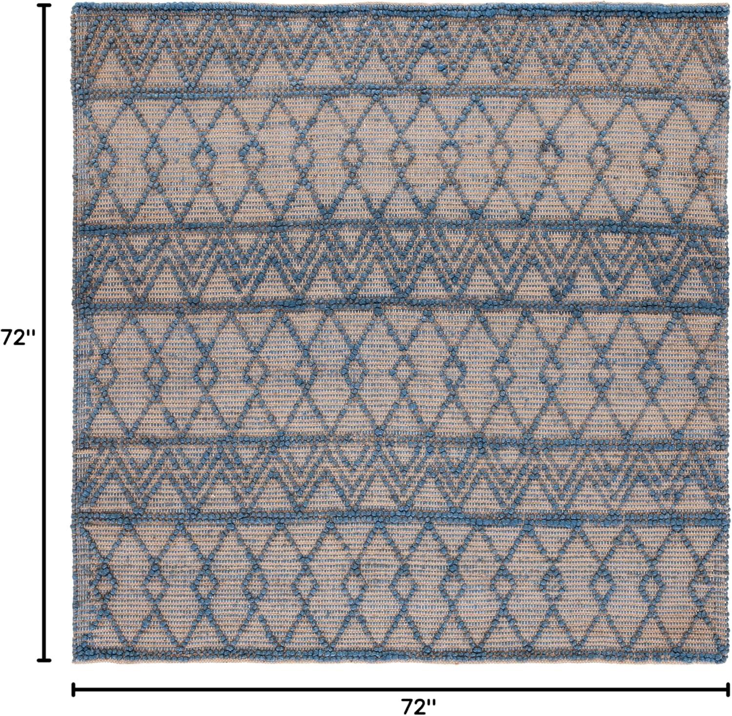 image:imageSAFAVIEH Area Rug 8x10 Natural Fiber Collection Large Blue amp Natural Handmade Flat Weave Jute Boho Moroccan Trellis Pattern Ideal for Living Room Bedroom Dining Space NF221MBlueNatural
