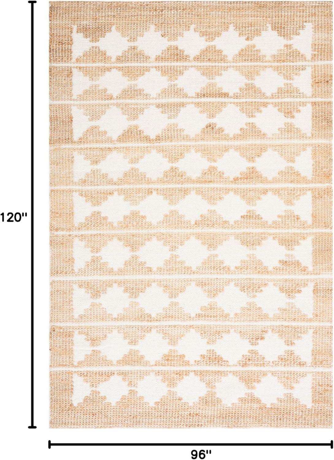 image:imageSAFAVIEH Area Rug 8x10 Natural Fiber Collection Large Ivory amp Natural Handmade Jute amp Wool Farmhouse Style Ideal for Living Room Bedroom Dining Space NF511AIvoryNatural