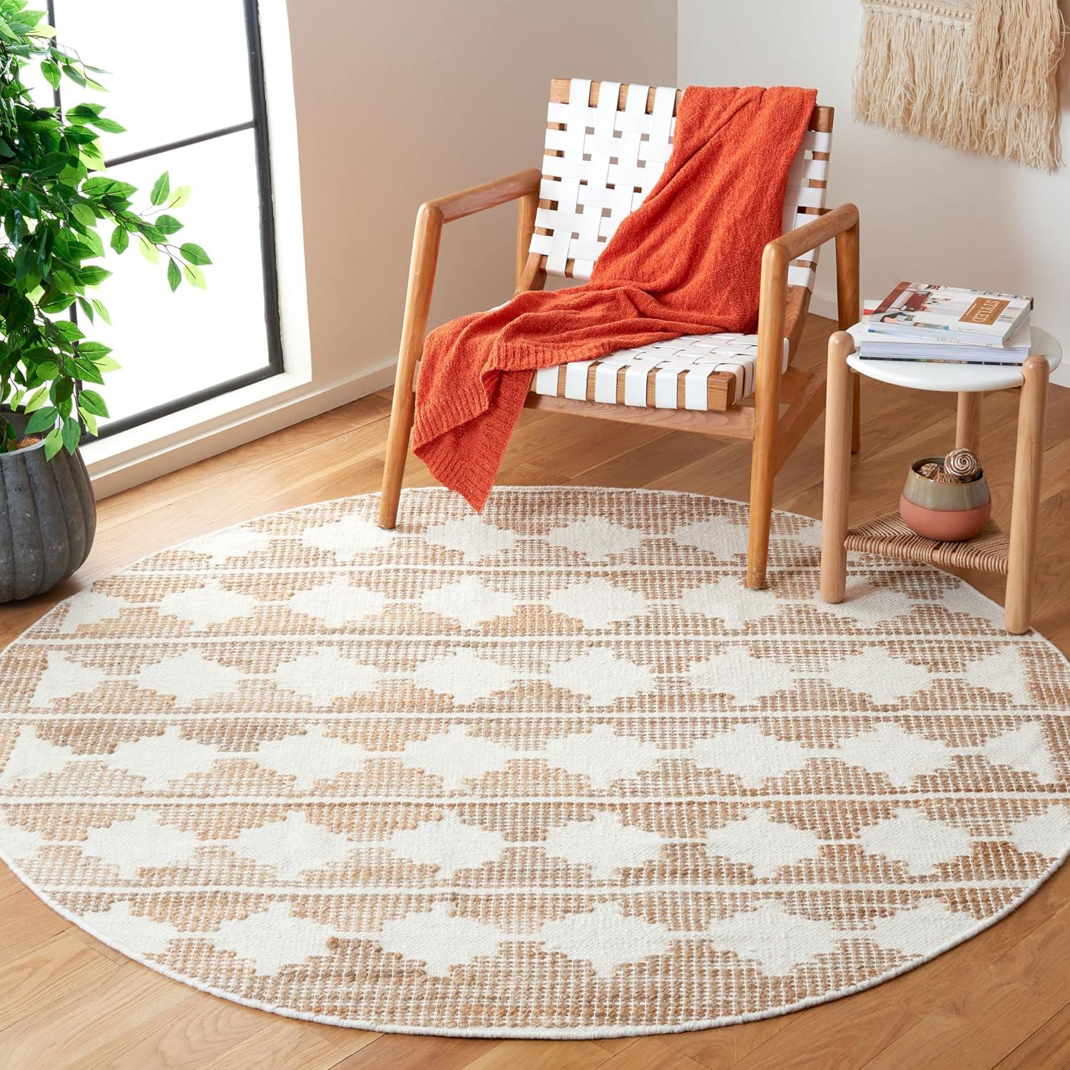 image:imageSAFAVIEH Area Rug 8x10 Natural Fiber Collection Large Ivory amp Natural Handmade Jute amp Wool Farmhouse Style Ideal for Living Room Bedroom Dining Space NF511AIvoryNatural