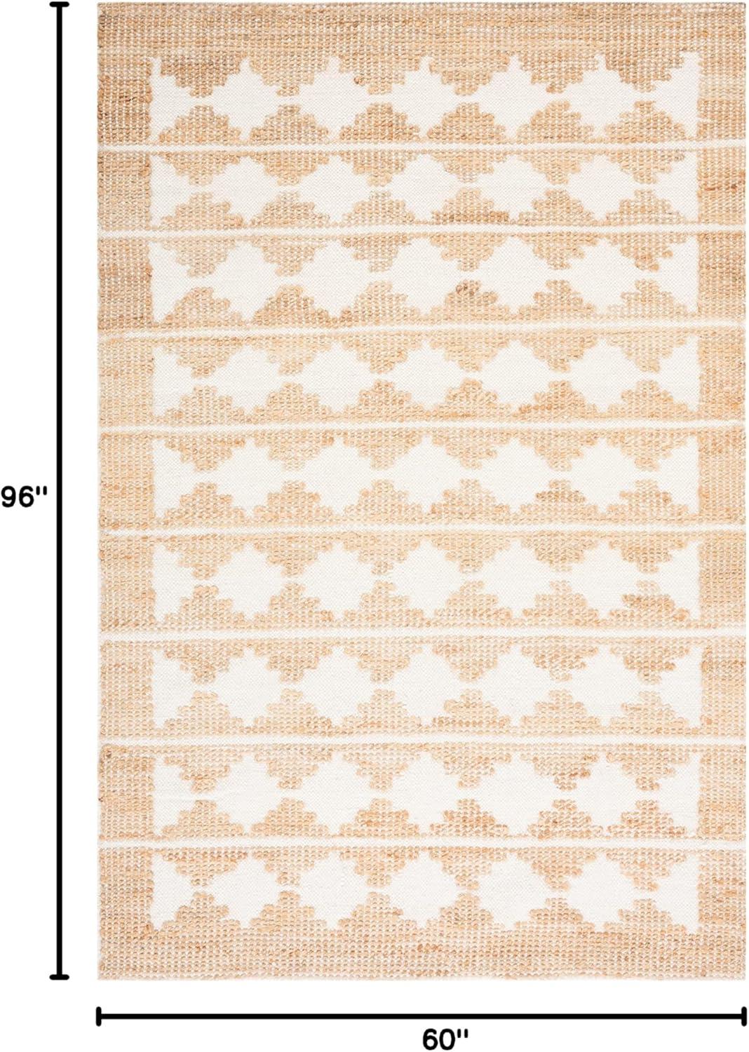image:imageSAFAVIEH Area Rug 8x10 Natural Fiber Collection Large Ivory amp Natural Handmade Jute amp Wool Farmhouse Style Ideal for Living Room Bedroom Dining Space NF511AIvoryNatural