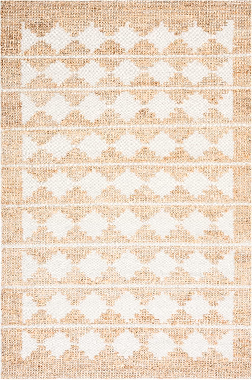 image:imageSAFAVIEH Area Rug 8x10 Natural Fiber Collection Large Ivory amp Natural Handmade Jute amp Wool Farmhouse Style Ideal for Living Room Bedroom Dining Space NF511AIvoryNatural