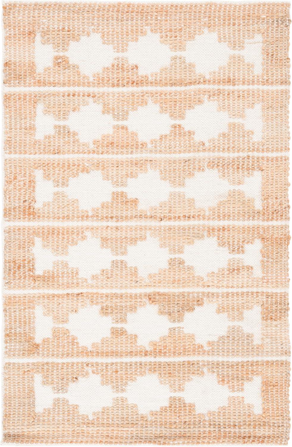 image:imageSAFAVIEH Area Rug 8x10 Natural Fiber Collection Large Ivory amp Natural Handmade Jute amp Wool Farmhouse Style Ideal for Living Room Bedroom Dining Space NF511AIvoryNatural