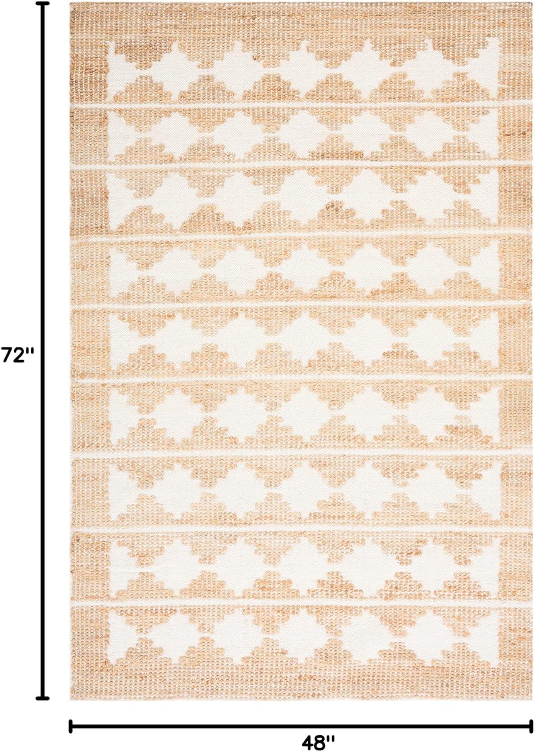 image:imageSAFAVIEH Area Rug 8x10 Natural Fiber Collection Large Ivory amp Natural Handmade Jute amp Wool Farmhouse Style Ideal for Living Room Bedroom Dining Space NF511AIvoryNatural