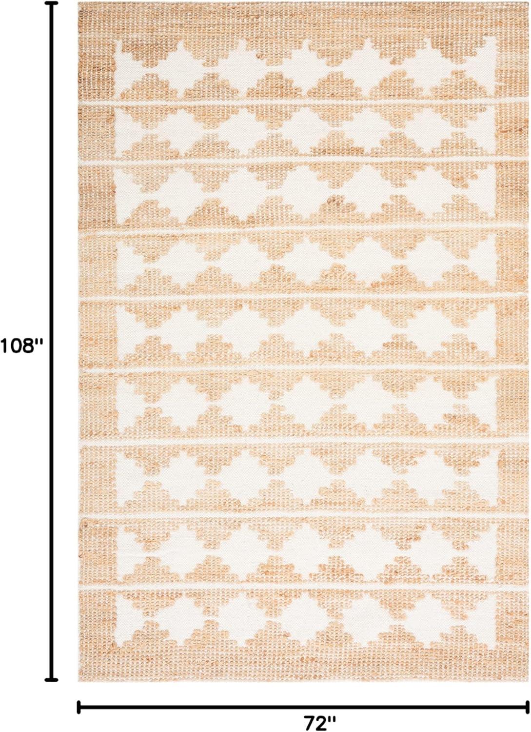 image:imageSAFAVIEH Area Rug 8x10 Natural Fiber Collection Large Ivory amp Natural Handmade Jute amp Wool Farmhouse Style Ideal for Living Room Bedroom Dining Space NF511AIvoryNatural