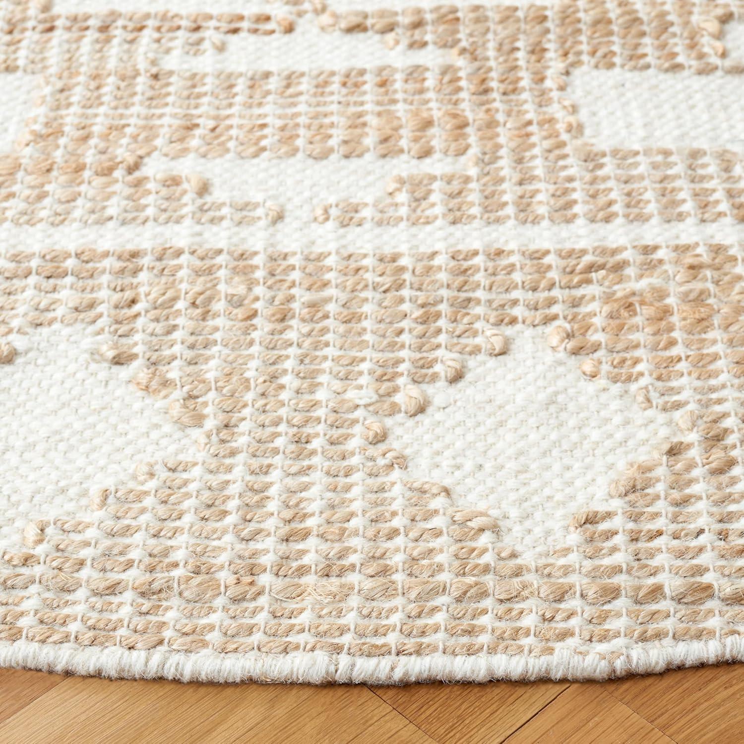 image:imageSAFAVIEH Area Rug 8x10 Natural Fiber Collection Large Ivory amp Natural Handmade Jute amp Wool Rustic Farmhouse Boho Style Ideal for Living Room Bedroom Dining Space NF512AIvoryNatural