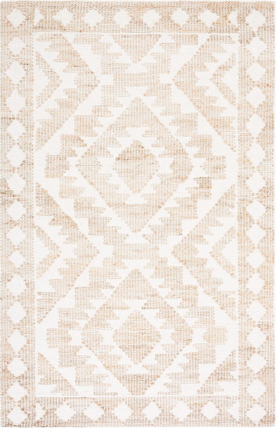 image:imageSAFAVIEH Area Rug 8x10 Natural Fiber Collection Large Ivory amp Natural Handmade Jute amp Wool Rustic Farmhouse Boho Style Ideal for Living Room Bedroom Dining Space NF512AIvoryNatural