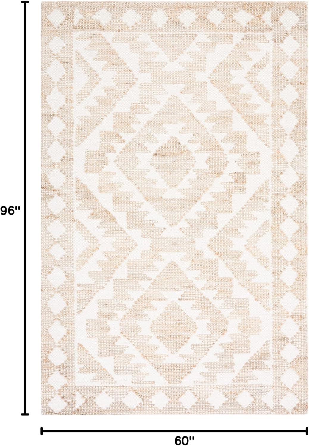image:imageSAFAVIEH Area Rug 8x10 Natural Fiber Collection Large Ivory amp Natural Handmade Jute amp Wool Rustic Farmhouse Boho Style Ideal for Living Room Bedroom Dining Space NF512AIvoryNatural