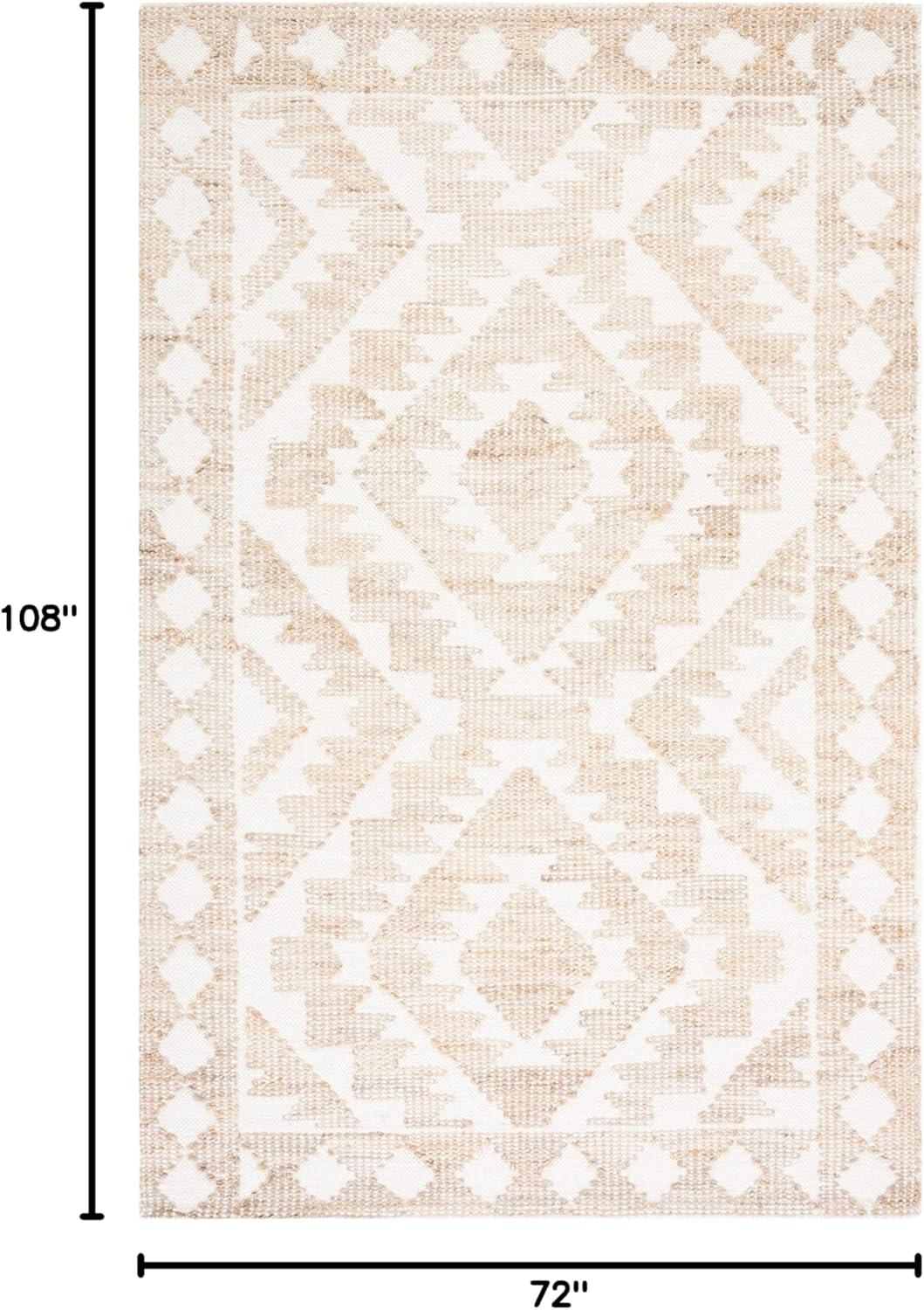 image:imageSAFAVIEH Area Rug 8x10 Natural Fiber Collection Large Ivory amp Natural Handmade Jute amp Wool Rustic Farmhouse Boho Style Ideal for Living Room Bedroom Dining Space NF512AIvoryNatural