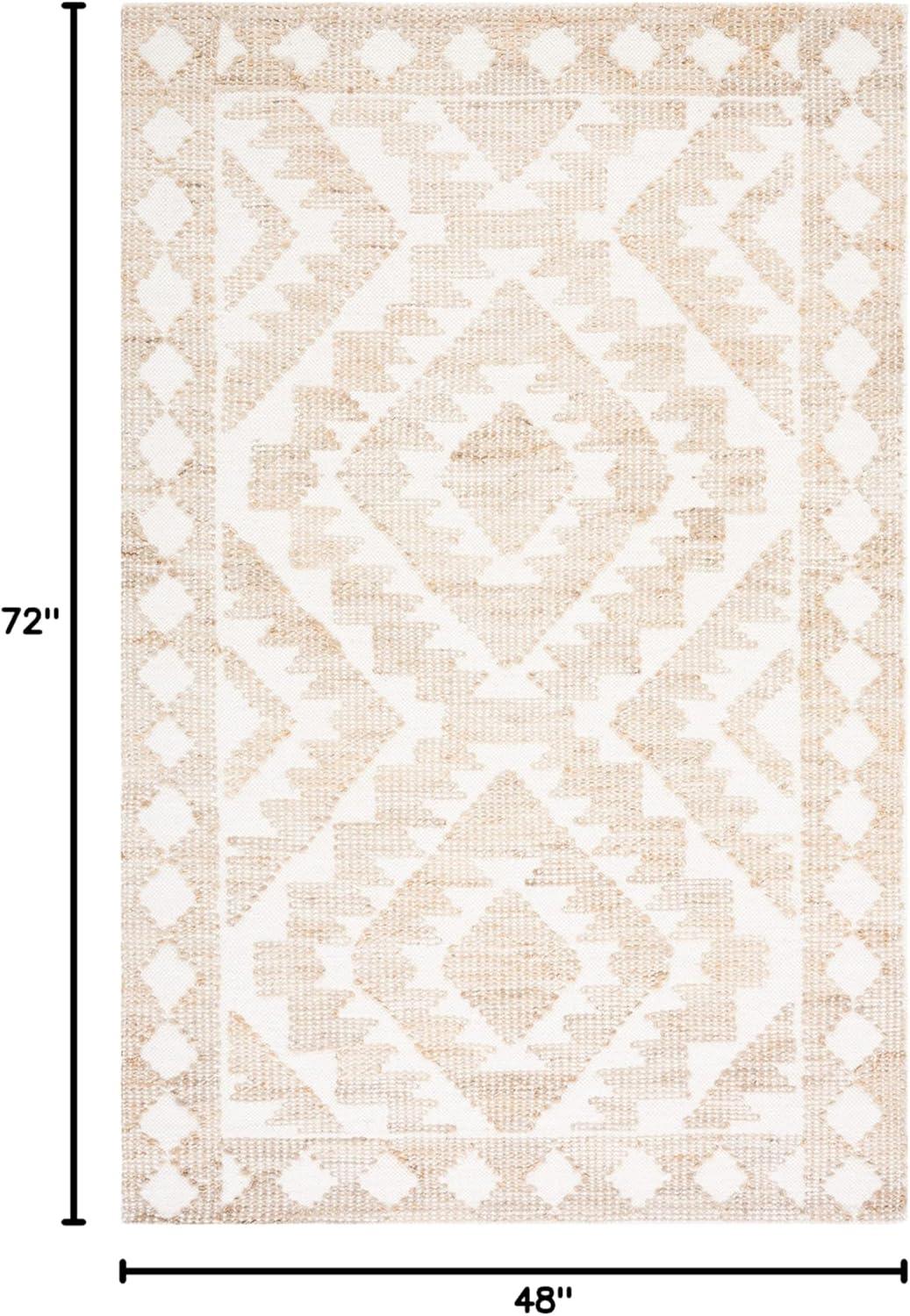 image:imageSAFAVIEH Area Rug 8x10 Natural Fiber Collection Large Ivory amp Natural Handmade Jute amp Wool Rustic Farmhouse Boho Style Ideal for Living Room Bedroom Dining Space NF512AIvoryNatural