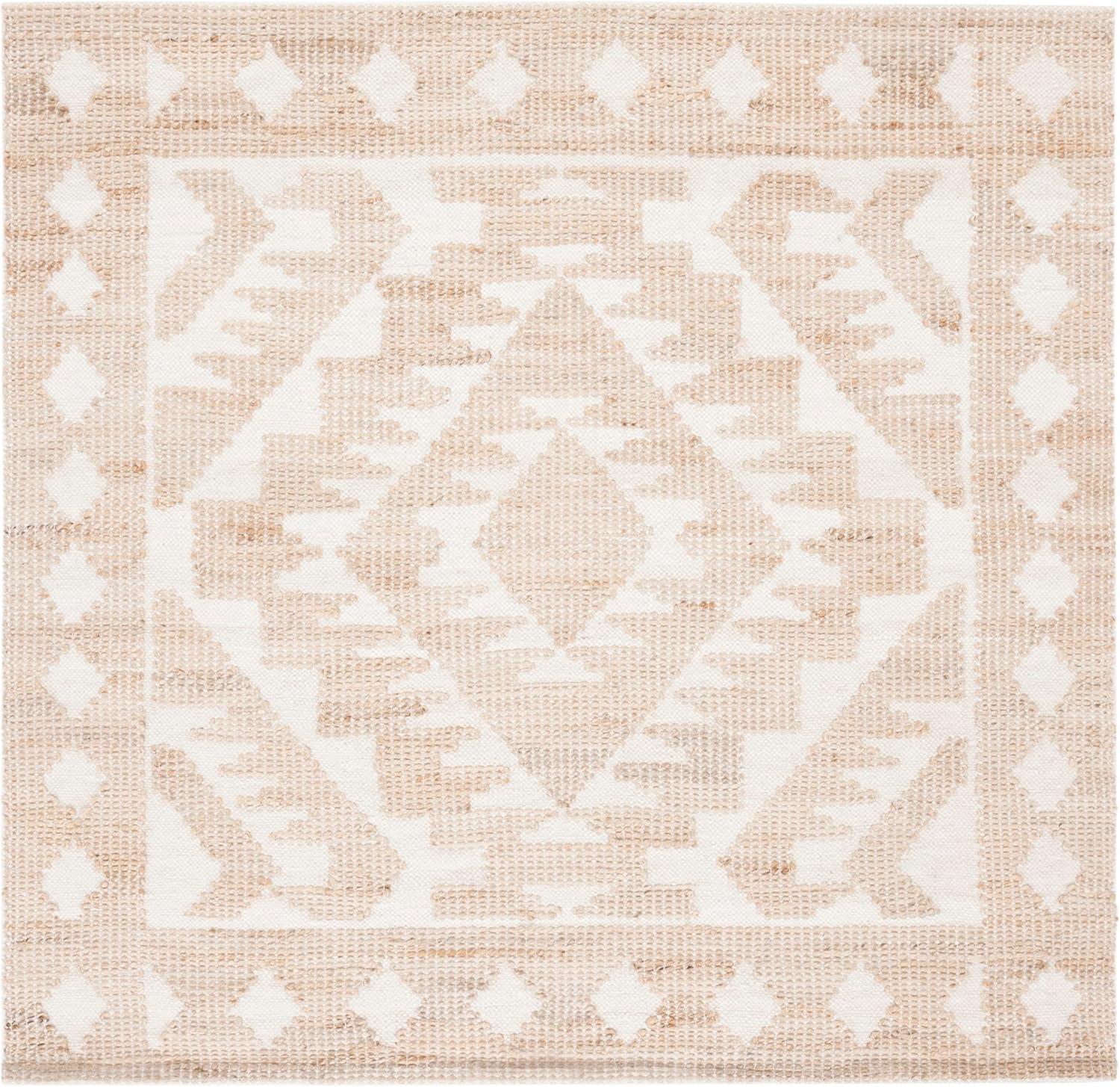 image:imageSAFAVIEH Area Rug 8x10 Natural Fiber Collection Large Ivory amp Natural Handmade Jute amp Wool Rustic Farmhouse Boho Style Ideal for Living Room Bedroom Dining Space NF512AIvoryNatural