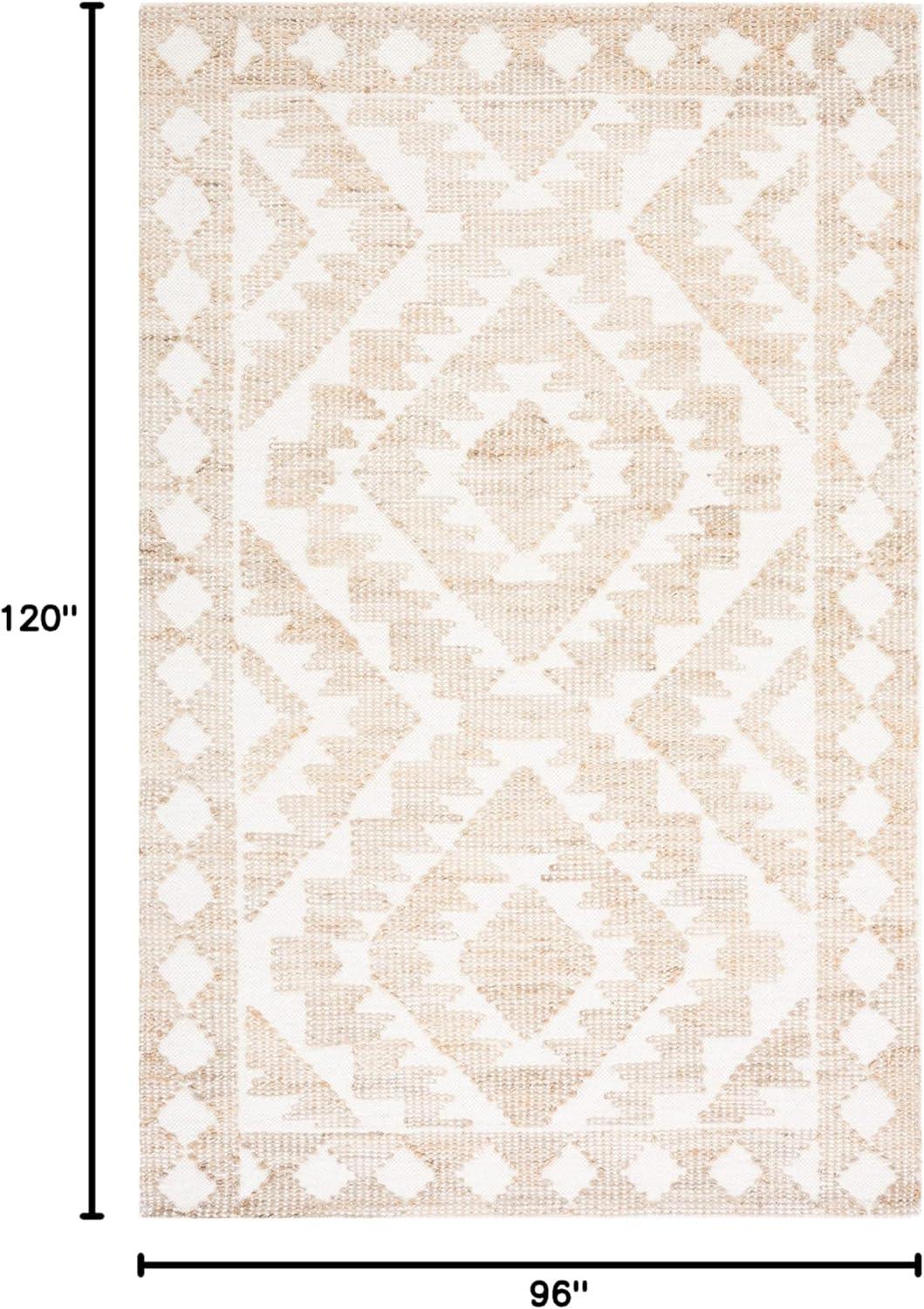 image:imageSAFAVIEH Area Rug 8x10 Natural Fiber Collection Large Ivory amp Natural Handmade Jute amp Wool Rustic Farmhouse Boho Style Ideal for Living Room Bedroom Dining Space NF512AIvoryNatural