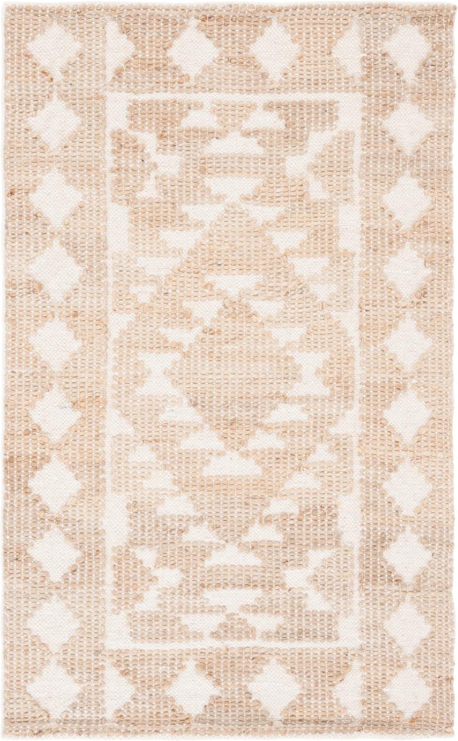image:imageSAFAVIEH Area Rug 8x10 Natural Fiber Collection Large Ivory amp Natural Handmade Jute amp Wool Rustic Farmhouse Boho Style Ideal for Living Room Bedroom Dining Space NF512AIvoryNatural