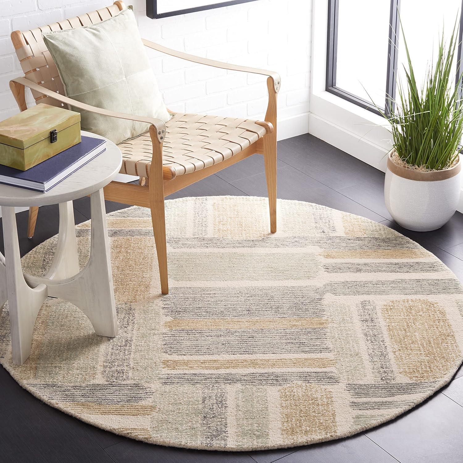image:imageSAFAVIEH Area Rug 8x10 Natural Fiber Collection Large Ivory amp Natural Handmade Jute amp Wool Rustic Farmhouse Boho Style Ideal for Living Room Bedroom Dining Space NF512AIvoryGrey