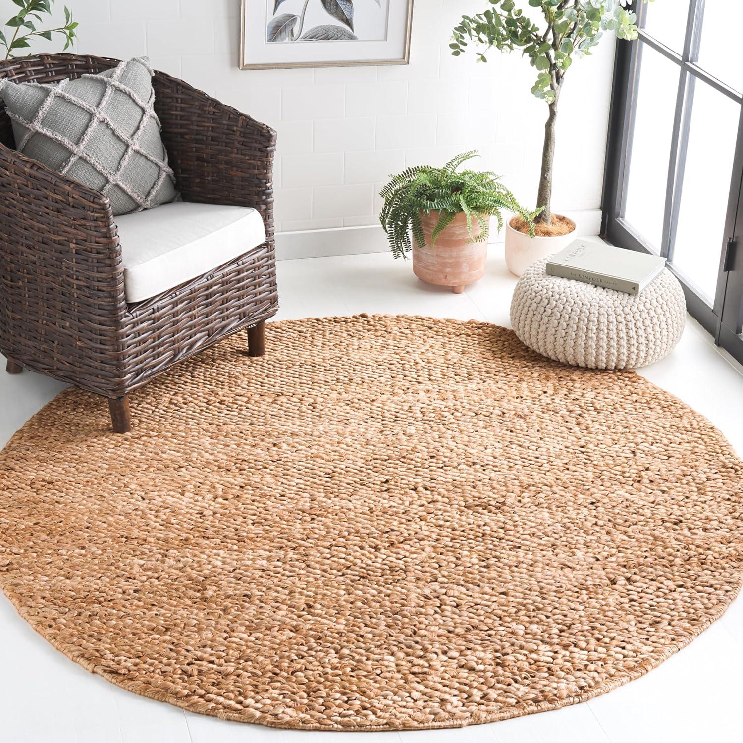 image:imageSAFAVIEH Area Rug 8x10 Natural Fiber Collection Large Natural Flatweave Jute Ideal for Living Room Bedroom Dining Space NFB476ANatural
