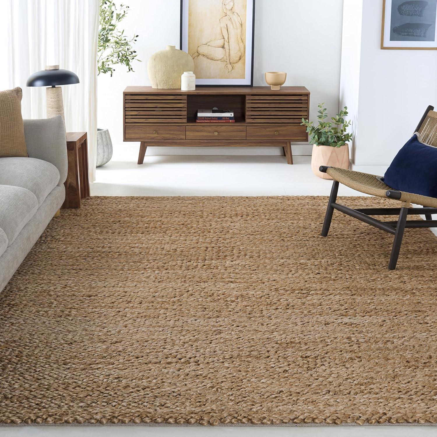 image:imageSAFAVIEH Area Rug 8x10 Natural Fiber Collection Large Natural Flatweave Jute Ideal for Living Room Bedroom Dining Space NFB476ANatural