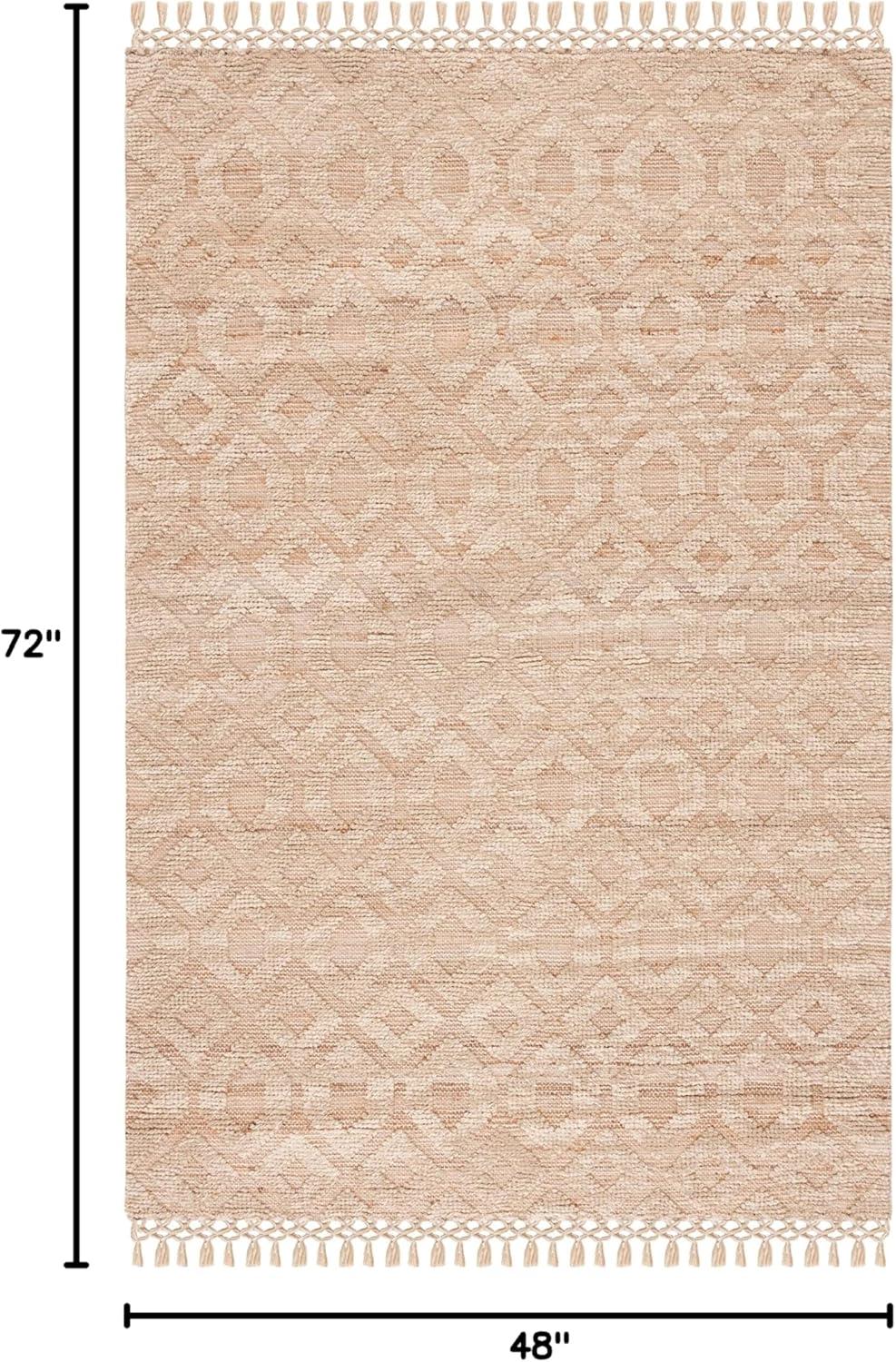 image:imageSAFAVIEH Area Rug 8x10 Natural Fiber Collection Large Natural amp Beige Handmade Flat Weave Jute amp Wool Farmhouse Geometric Design Ideal for Living Room Bedroom Dining Space NF381ANaturalBeige