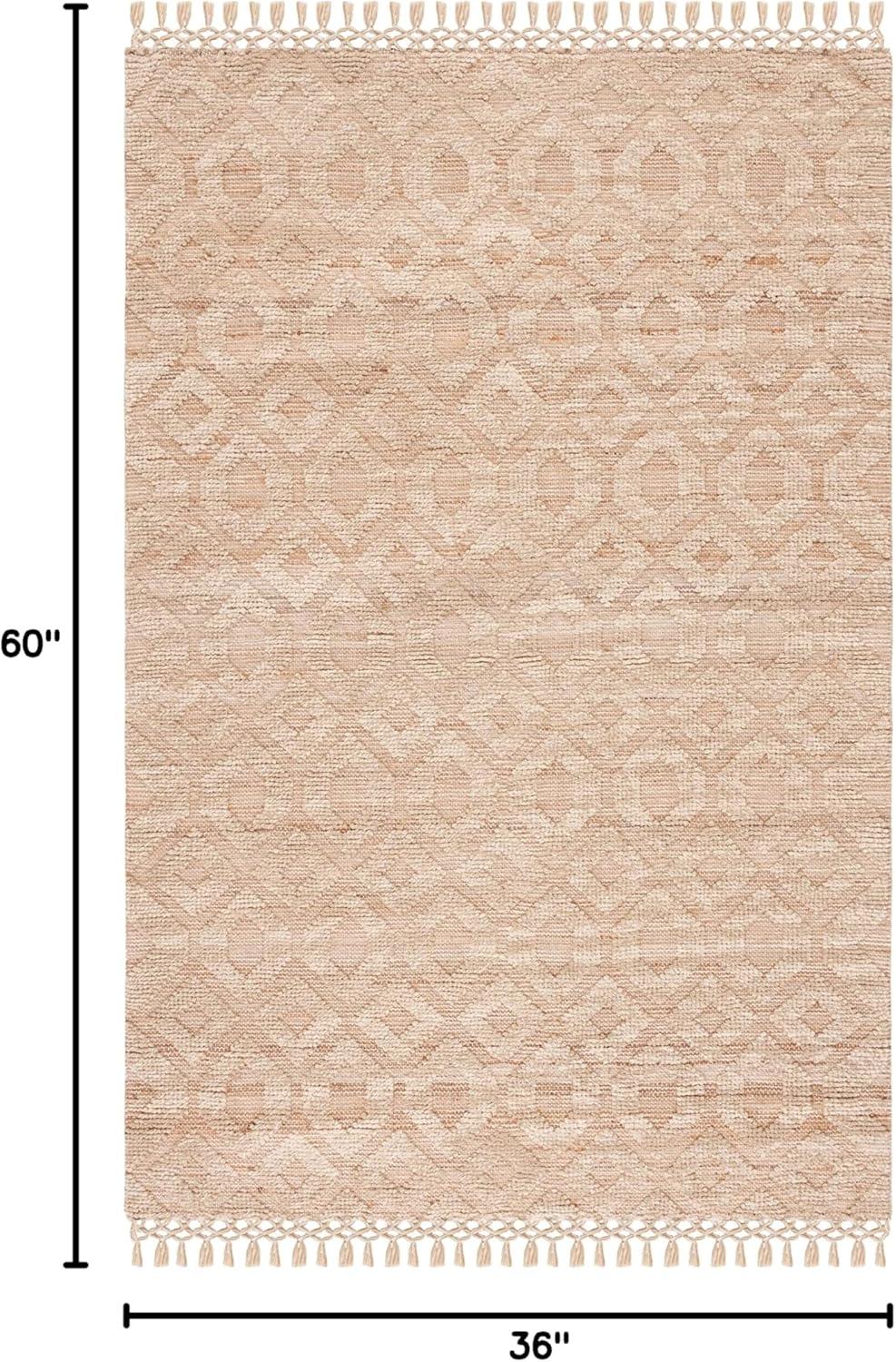image:imageSAFAVIEH Area Rug 8x10 Natural Fiber Collection Large Natural amp Beige Handmade Flat Weave Jute amp Wool Farmhouse Geometric Design Ideal for Living Room Bedroom Dining Space NF381ANaturalBeige