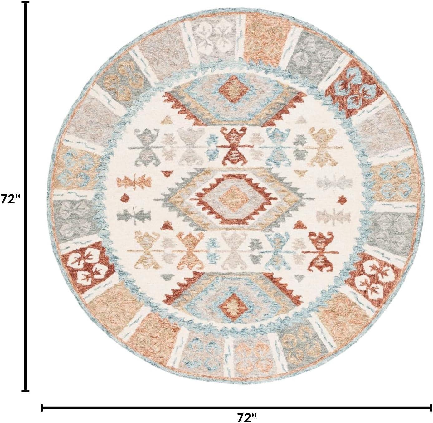 image:imageSAFAVIEH Area Rug 8x10 Natural Fiber Collection Large Natural amp Beige Handmade Flat Weave Jute amp Wool Farmhouse Geometric Design Ideal for Living Room Bedroom Dining Space NF381AIvoryBlue