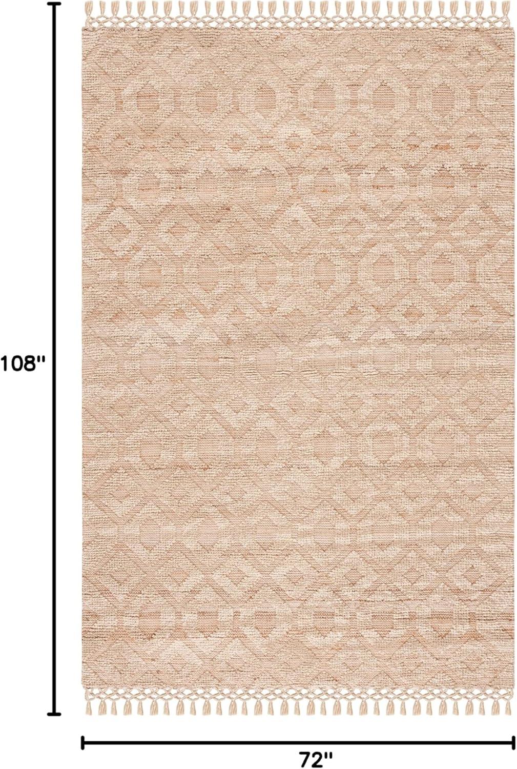 image:imageSAFAVIEH Area Rug 8x10 Natural Fiber Collection Large Natural amp Beige Handmade Flat Weave Jute amp Wool Farmhouse Geometric Design Ideal for Living Room Bedroom Dining Space NF381ANaturalBeige
