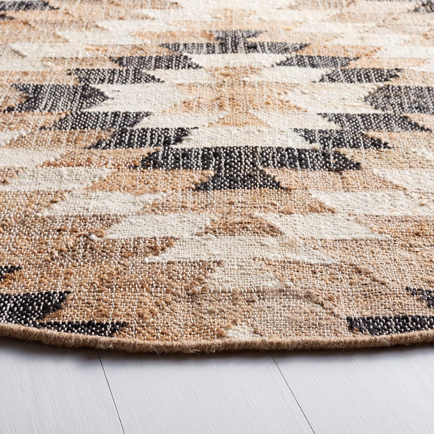 image:imageSAFAVIEH Area Rug 8x10 Natural Fiber Collection Large Natural amp Black Handmade Jute Boho Style Ideal for Living Room Bedroom Dining Space NFB401ANaturalBlack