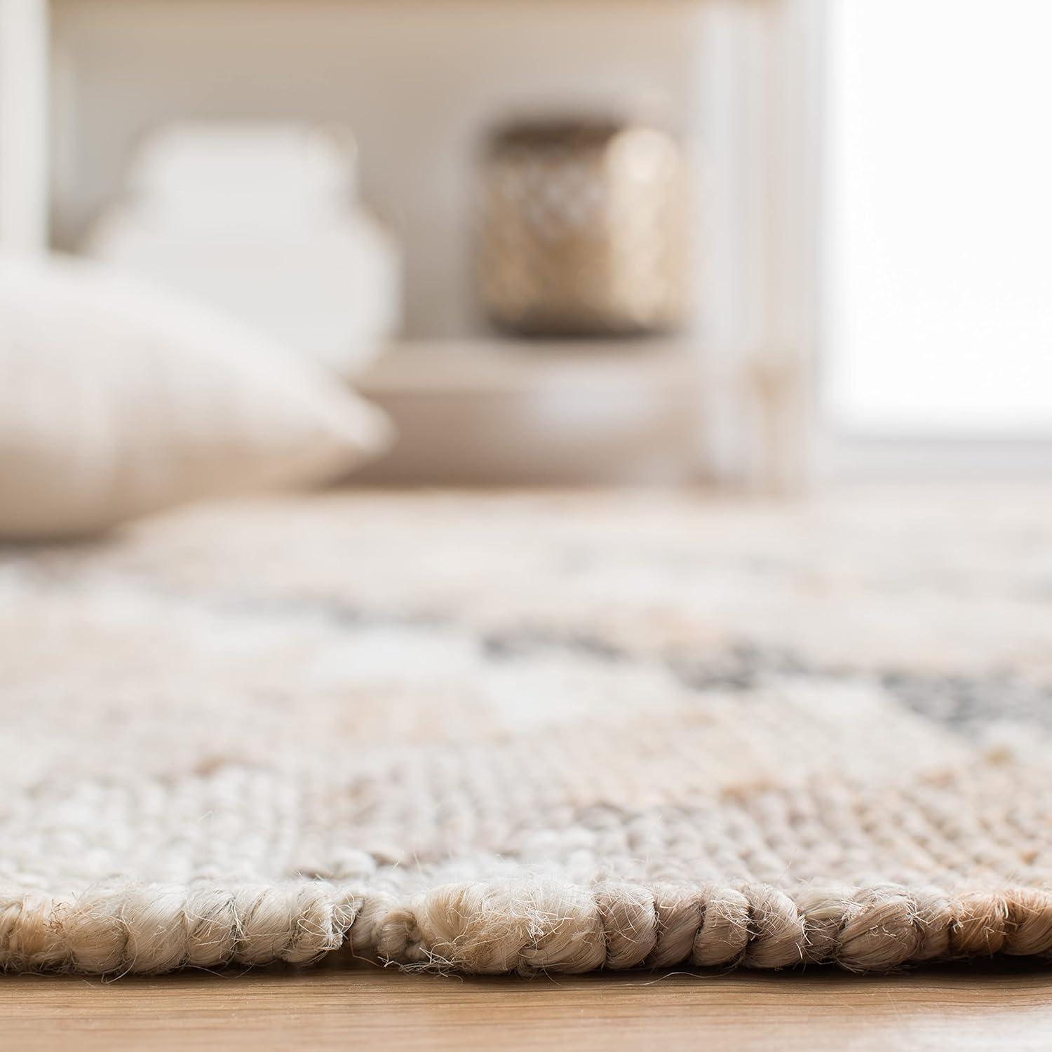 image:imageSAFAVIEH Area Rug 8x10 Natural Fiber Collection Large Natural amp Black Handmade Jute Boho Style Ideal for Living Room Bedroom Dining Space NFB401ANaturalBlack
