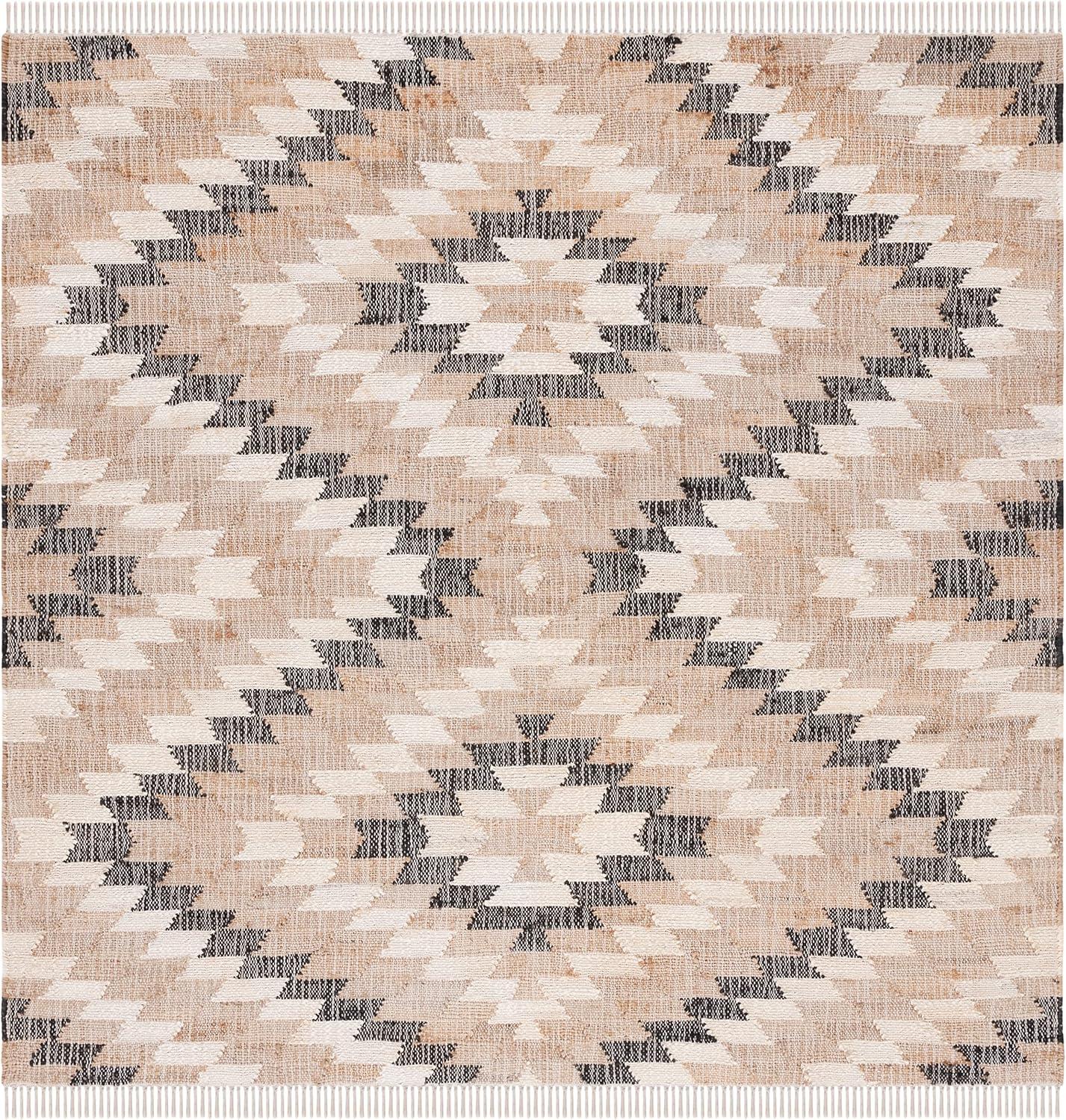 image:imageSAFAVIEH Area Rug 8x10 Natural Fiber Collection Large Natural amp Black Handmade Jute Boho Style Ideal for Living Room Bedroom Dining Space NFB401ANaturalBlack