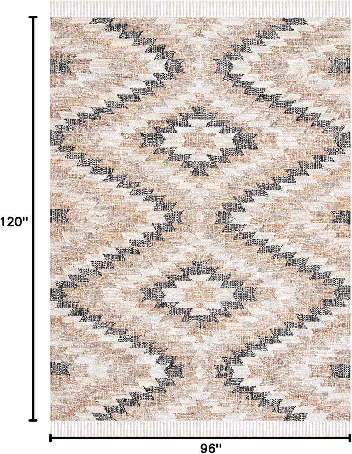 image:imageSAFAVIEH Area Rug 8x10 Natural Fiber Collection Large Natural amp Black Handmade Jute Boho Style Ideal for Living Room Bedroom Dining Space NFB401ANaturalBlack
