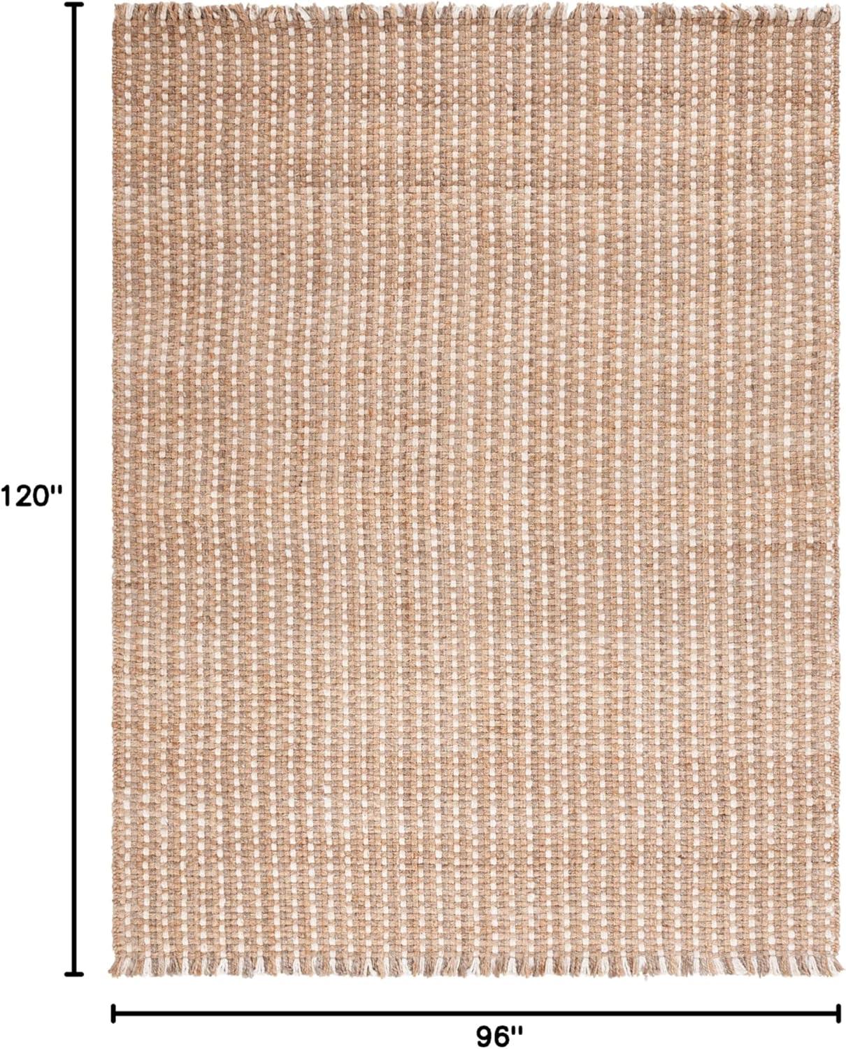image:imageSAFAVIEH Area Rug 8x10 Natural Fiber Collection Large Natural amp Bleach Handmade Jute Rustic Farmhouse Style Ideal for Living Room Bedroom Dining Space NF815ANaturalBleach
