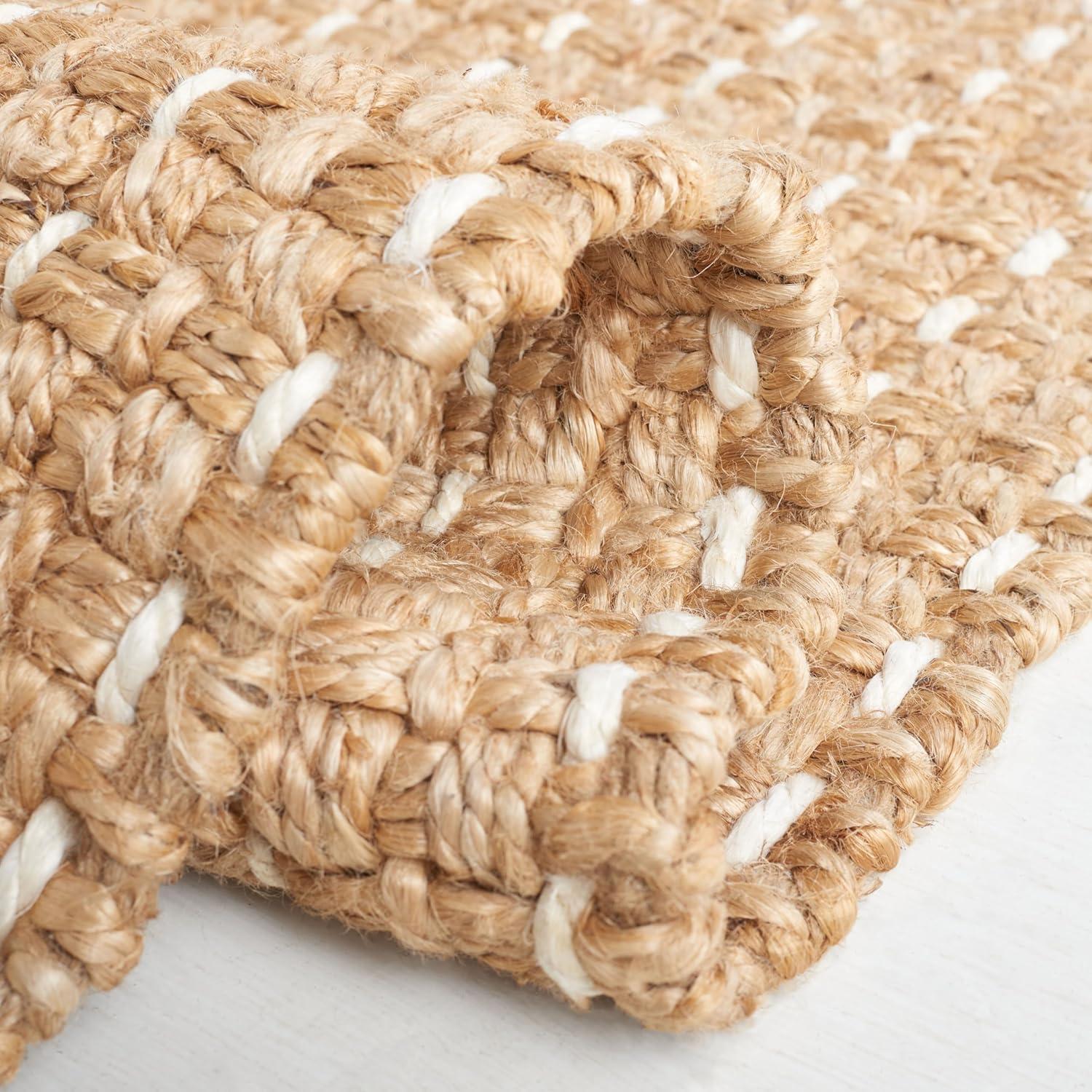 image:imageSAFAVIEH Area Rug 8x10 Natural Fiber Collection Large Natural amp Bleach Handmade Jute Rustic Farmhouse Style Ideal for Living Room Bedroom Dining Space NF813ANaturalBleach