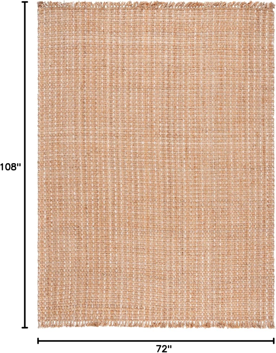 image:imageSAFAVIEH Area Rug 8x10 Natural Fiber Collection Large Natural amp Bleach Handmade Jute Rustic Farmhouse Style Ideal for Living Room Bedroom Dining Space NF813ANaturalBleach