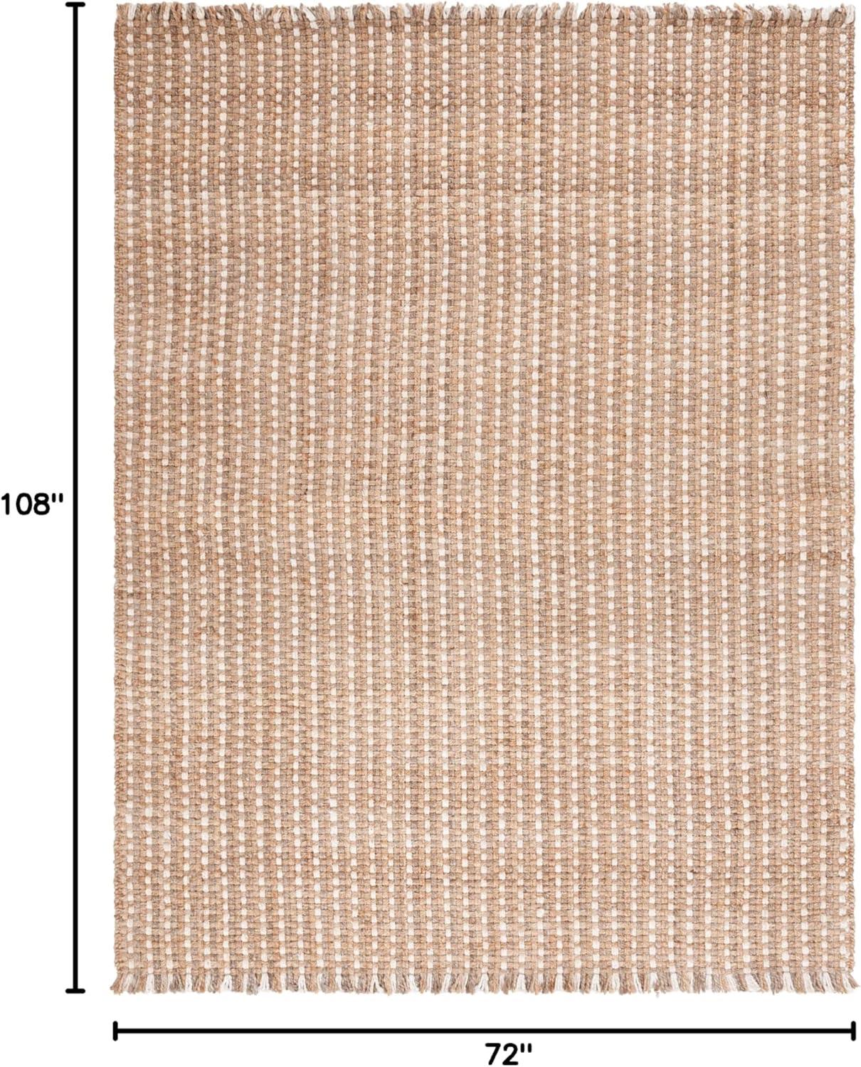 image:imageSAFAVIEH Area Rug 8x10 Natural Fiber Collection Large Natural amp Bleach Handmade Jute Rustic Farmhouse Style Ideal for Living Room Bedroom Dining Space NF815ANaturalBleach