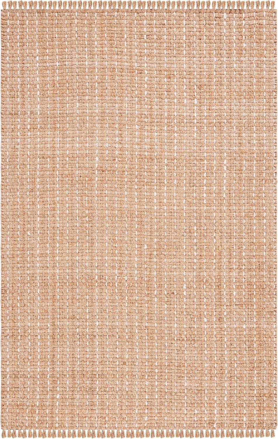 image:imageSAFAVIEH Area Rug 8x10 Natural Fiber Collection Large Natural amp Bleach Handmade Jute Rustic Farmhouse Style Ideal for Living Room Bedroom Dining Space NF813ANaturalBleach