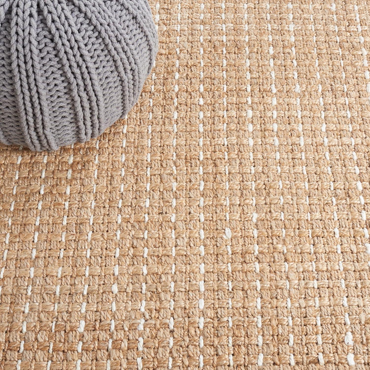 image:imageSAFAVIEH Area Rug 8x10 Natural Fiber Collection Large Natural amp Bleach Handmade Jute Rustic Farmhouse Style Ideal for Living Room Bedroom Dining Space NF813ANaturalBleach