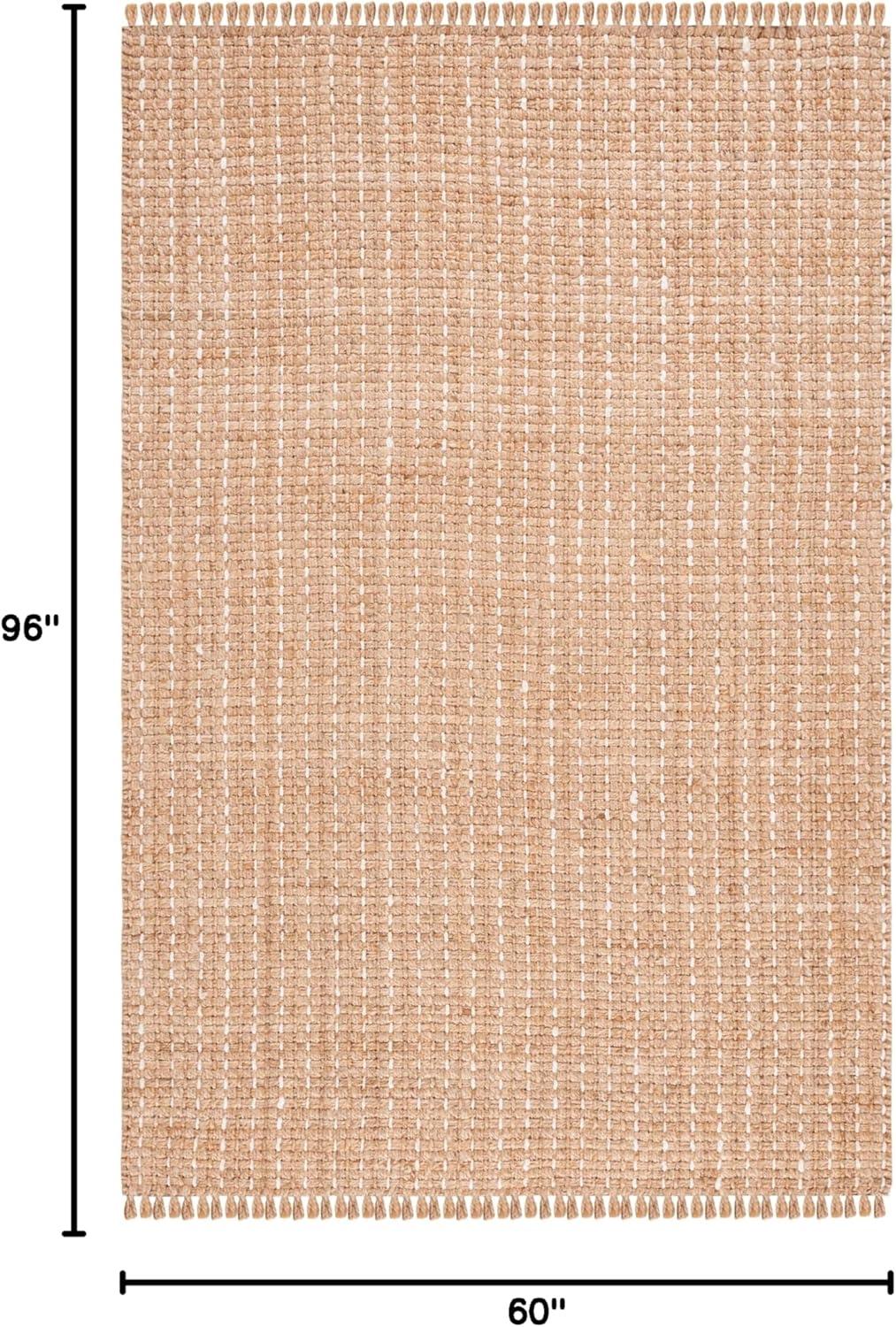 image:imageSAFAVIEH Area Rug 8x10 Natural Fiber Collection Large Natural amp Bleach Handmade Jute Rustic Farmhouse Style Ideal for Living Room Bedroom Dining Space NF813ANaturalBleach