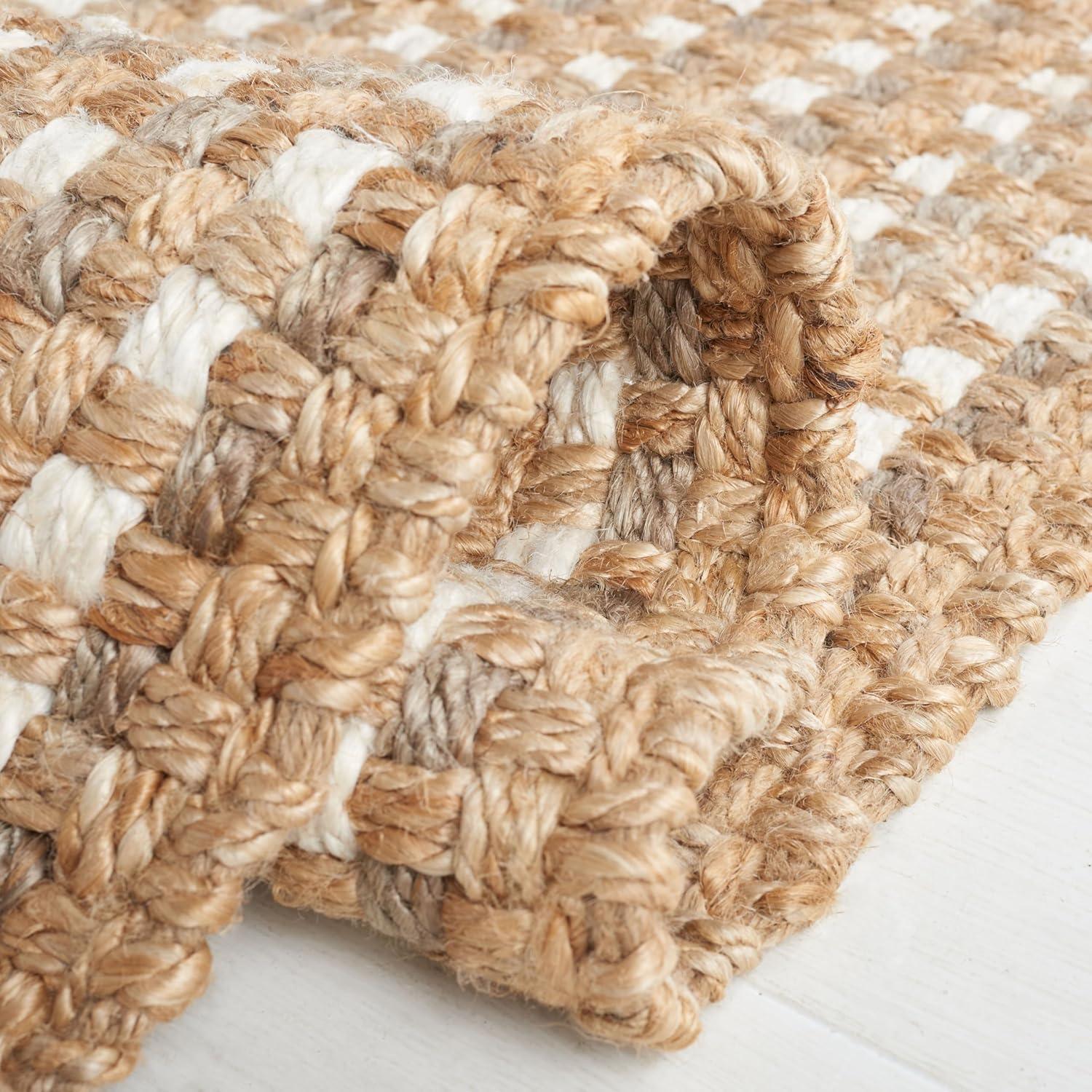 image:imageSAFAVIEH Area Rug 8x10 Natural Fiber Collection Large Natural amp Bleach Handmade Jute Rustic Farmhouse Style Ideal for Living Room Bedroom Dining Space NF815ANaturalBleach