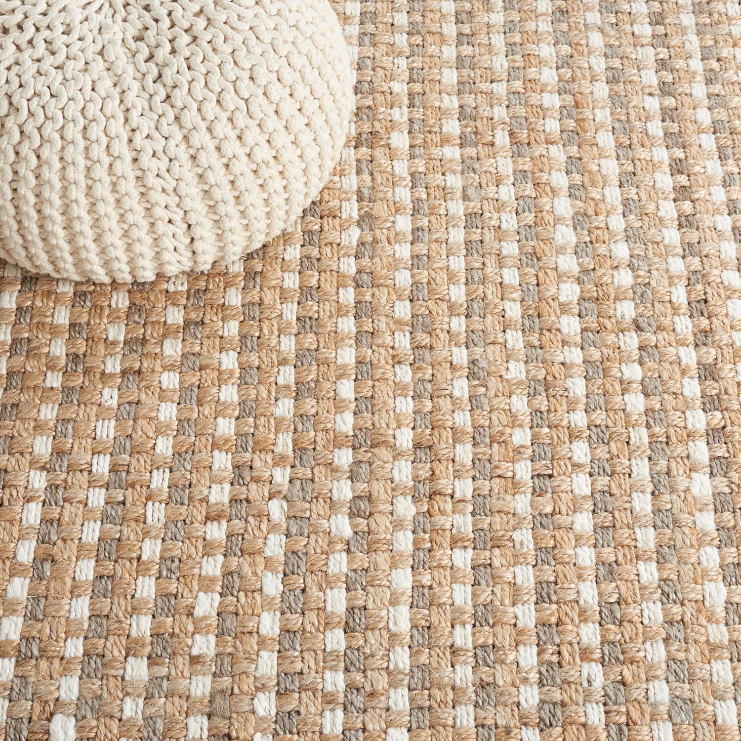image:imageSAFAVIEH Area Rug 8x10 Natural Fiber Collection Large Natural amp Bleach Handmade Jute Rustic Farmhouse Style Ideal for Living Room Bedroom Dining Space NF815ANaturalBleach