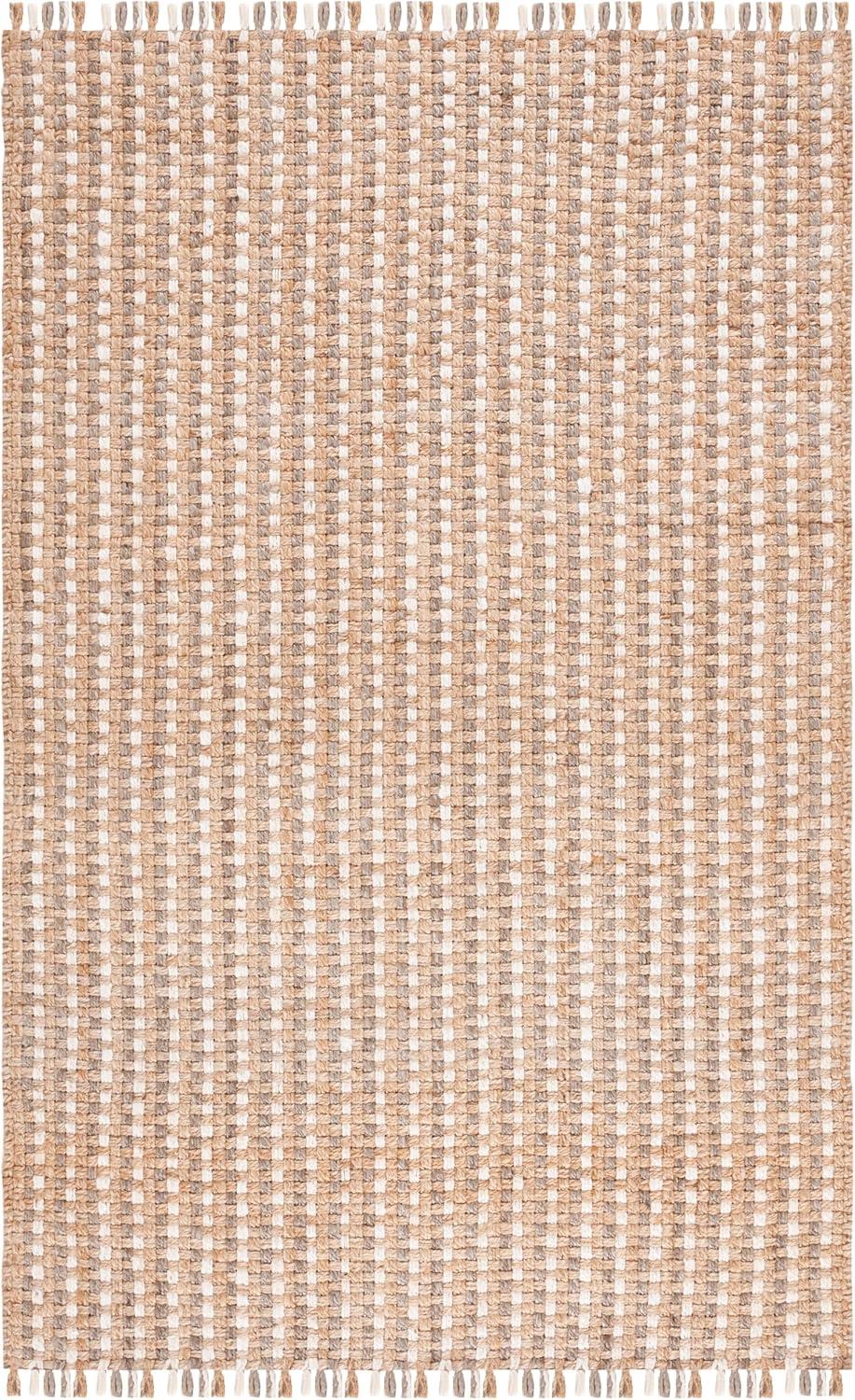 image:imageSAFAVIEH Area Rug 8x10 Natural Fiber Collection Large Natural amp Bleach Handmade Jute Rustic Farmhouse Style Ideal for Living Room Bedroom Dining Space NF815ANaturalBleach