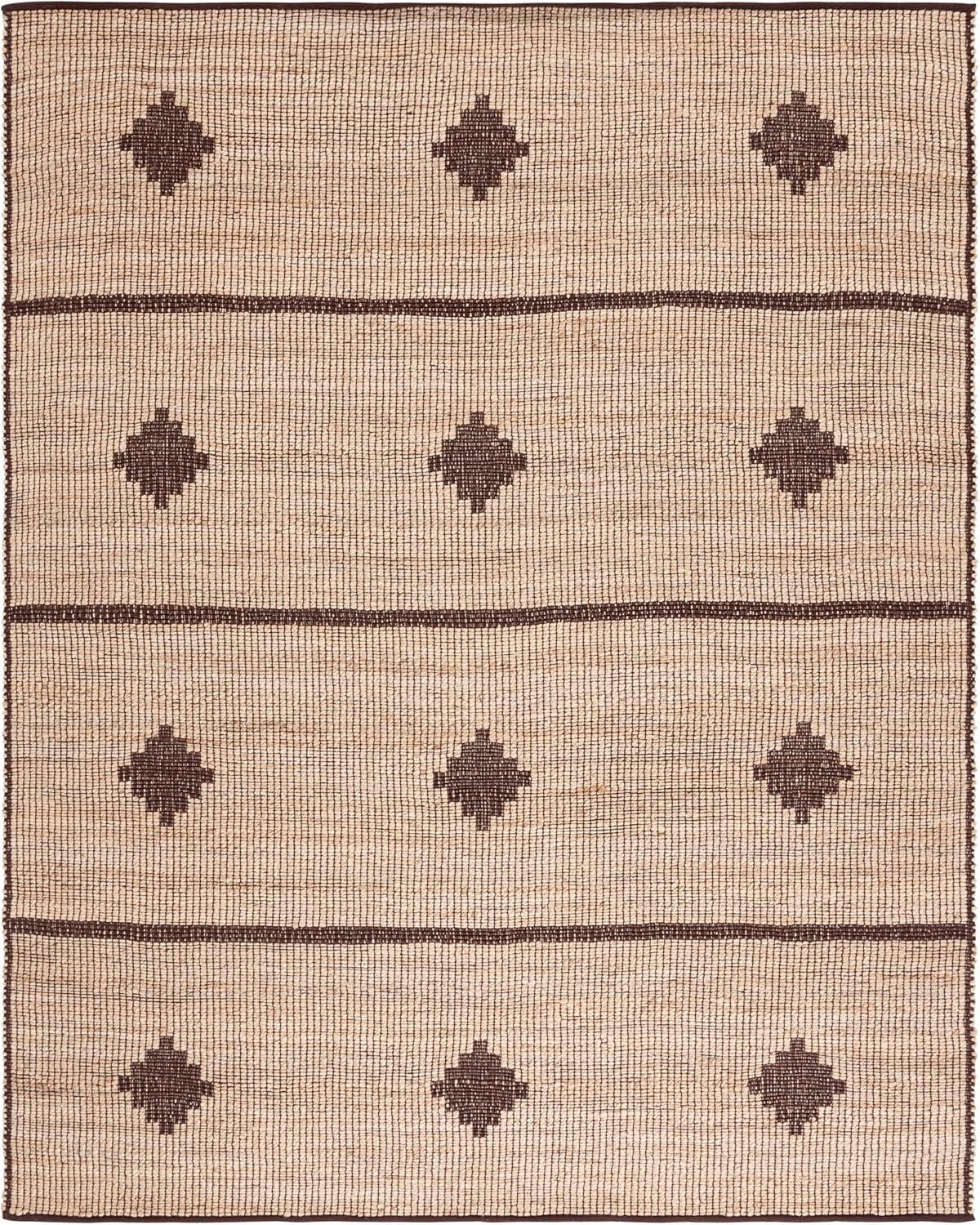 image:imageSAFAVIEH Area Rug 8x10 Natural Fiber Collection Large Natural amp Brown Handmade Jute Ideal for Living Room Bedroom Dining Space NF878ANaturalBrown