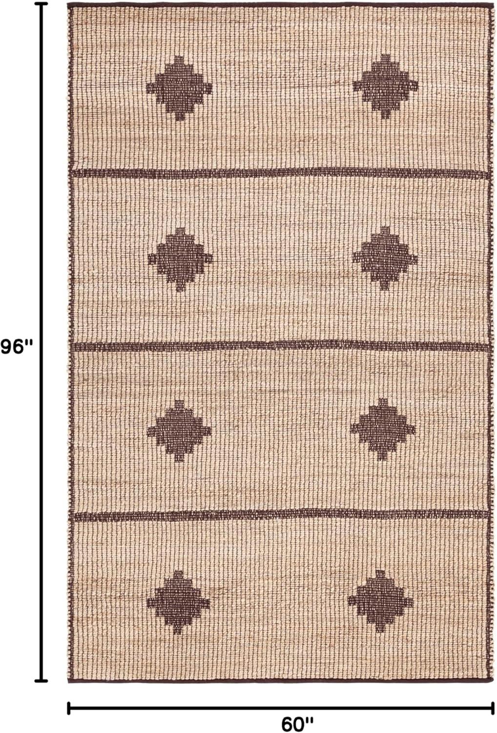 image:imageSAFAVIEH Area Rug 8x10 Natural Fiber Collection Large Natural amp Brown Handmade Jute Ideal for Living Room Bedroom Dining Space NF878ANaturalBrown