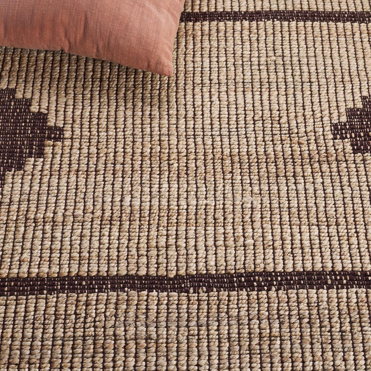 image:imageSAFAVIEH Area Rug 8x10 Natural Fiber Collection Large Natural amp Brown Handmade Jute Ideal for Living Room Bedroom Dining Space NF878ANaturalBrown