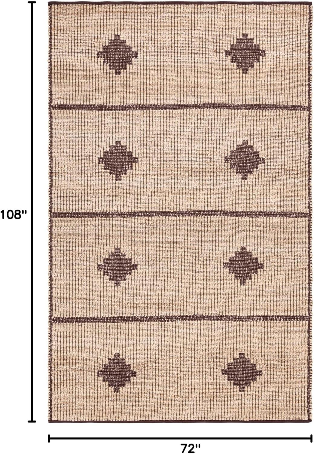 image:imageSAFAVIEH Area Rug 8x10 Natural Fiber Collection Large Natural amp Brown Handmade Jute Ideal for Living Room Bedroom Dining Space NF878ANaturalBrown
