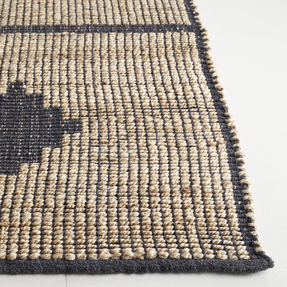 image:imageSAFAVIEH Area Rug 8x10 Natural Fiber Collection Large Natural amp Brown Handmade Jute Ideal for Living Room Bedroom Dining Space NF878ANaturalGrey