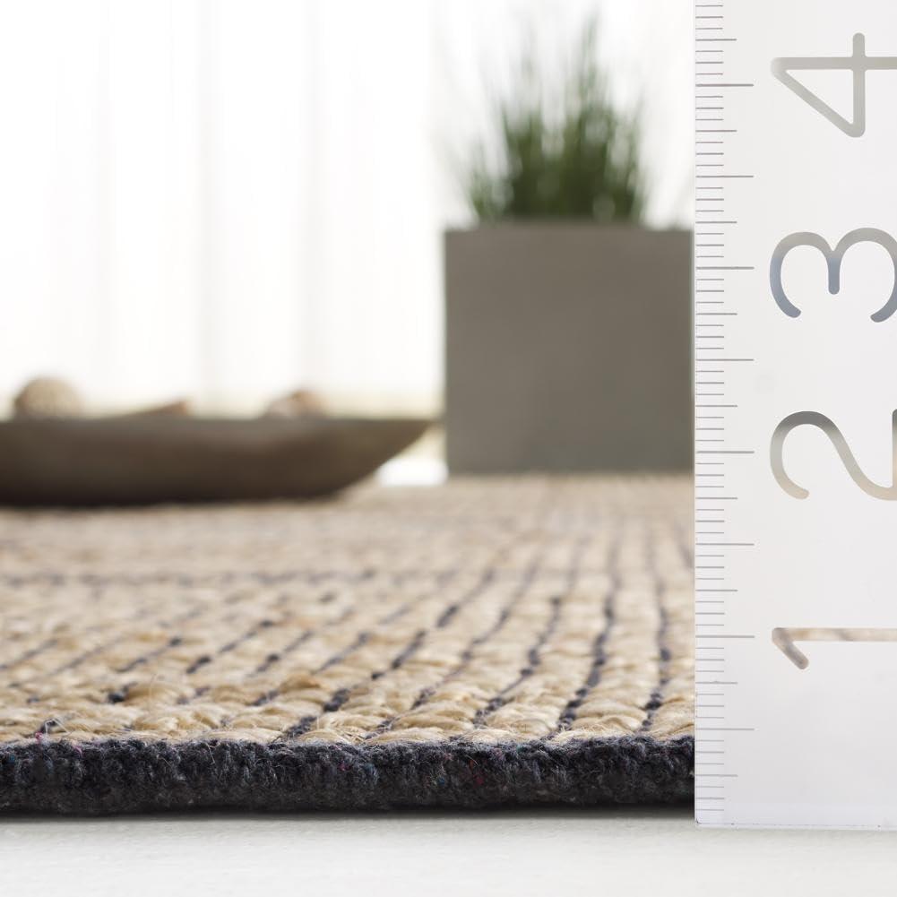 image:imageSAFAVIEH Area Rug 8x10 Natural Fiber Collection Large Natural amp Brown Handmade Jute Ideal for Living Room Bedroom Dining Space NF878ANaturalGrey