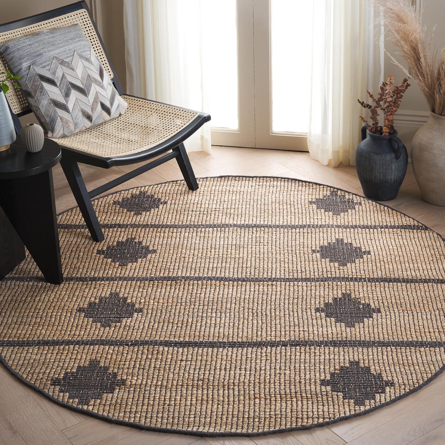 image:imageSAFAVIEH Area Rug 8x10 Natural Fiber Collection Large Natural amp Brown Handmade Jute Ideal for Living Room Bedroom Dining Space NF878ANaturalGrey