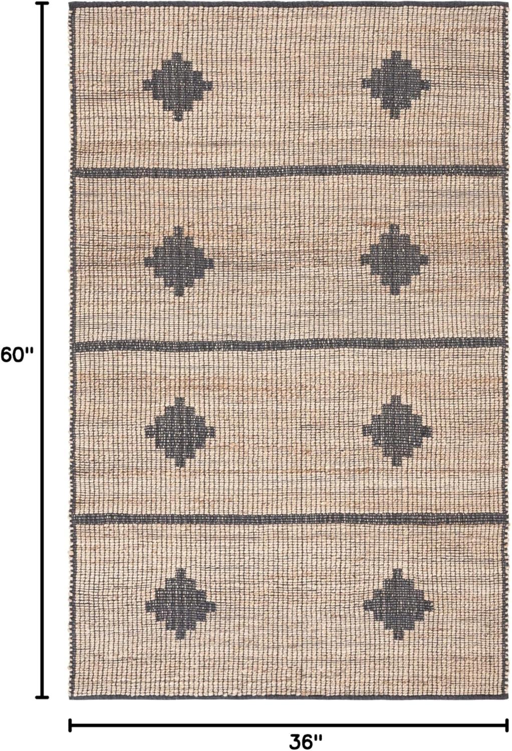 image:imageSAFAVIEH Area Rug 8x10 Natural Fiber Collection Large Natural amp Brown Handmade Jute Ideal for Living Room Bedroom Dining Space NF878ANaturalGrey